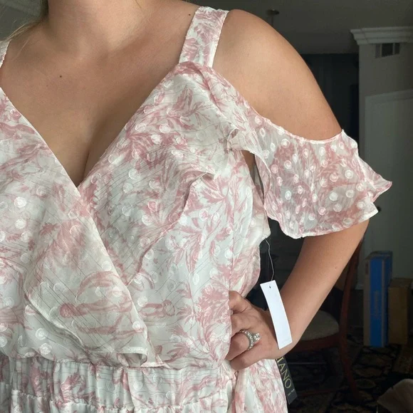 NWT -Rachel by Rachel Roy, 18W, maxi dress,color eggshell blush light pink/cream - Picture 11 of 12